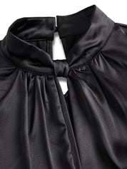 Celestine | Women’s Satin Keyhole Blouse