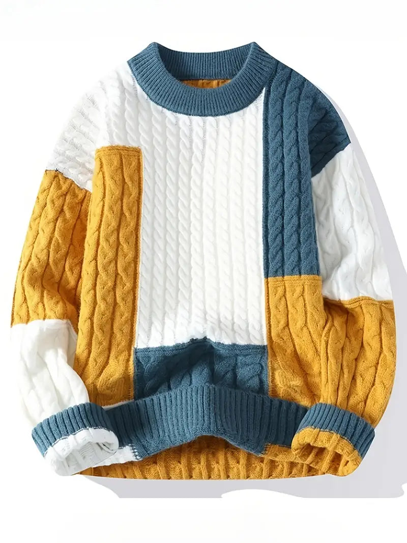 Men'S Color Block Cardigan