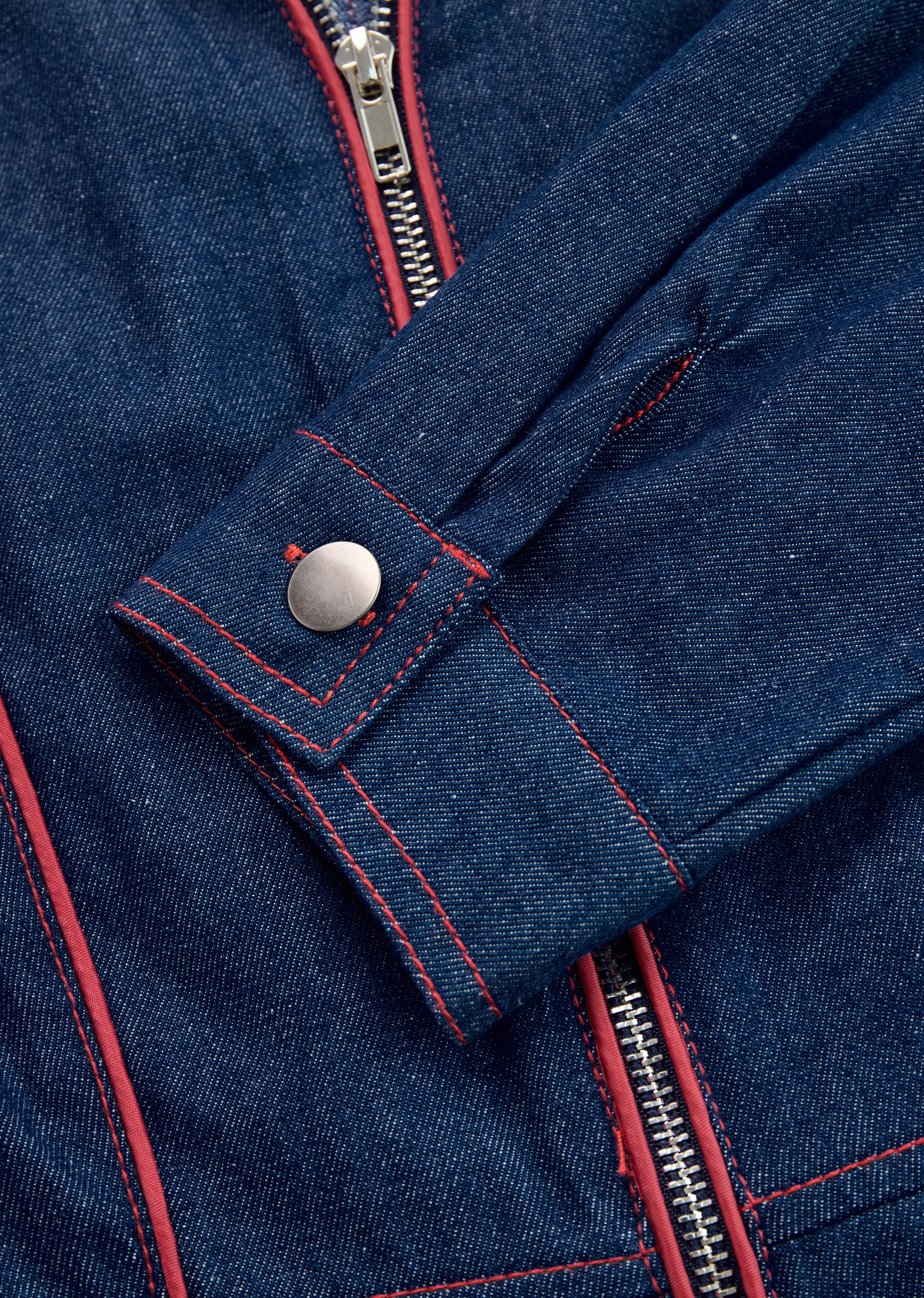 Rosvera | Vintage Red Denim Jumpsuit