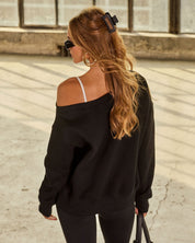Velmira | Off-Shoulder Luxe Sweatshirt