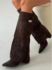 Maison Solstice | VeloursKnee Suede Boots