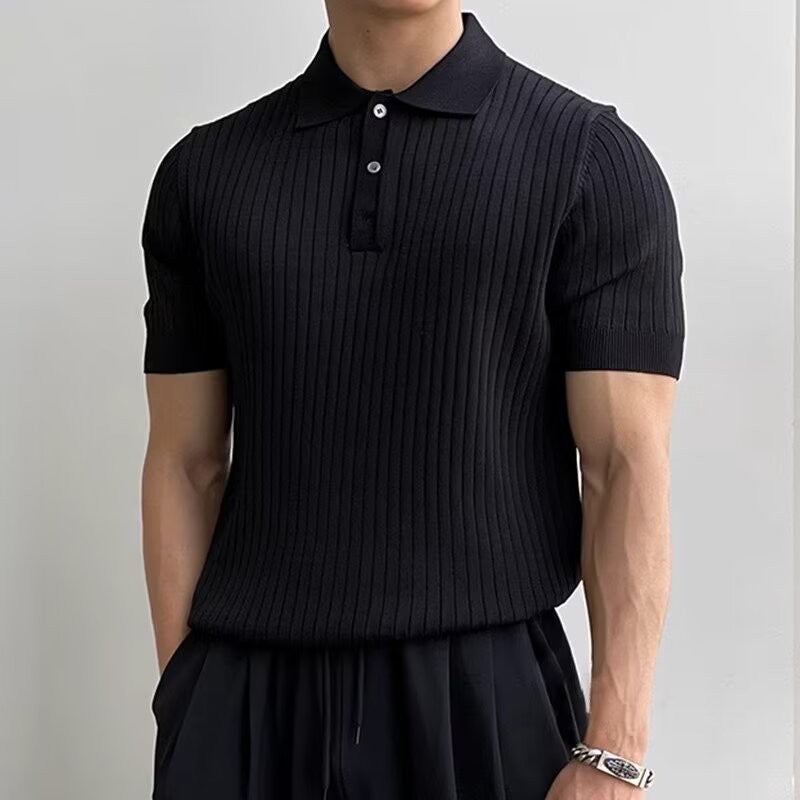 Rivello | Men’s Ribbed Cotton Polo Shirt