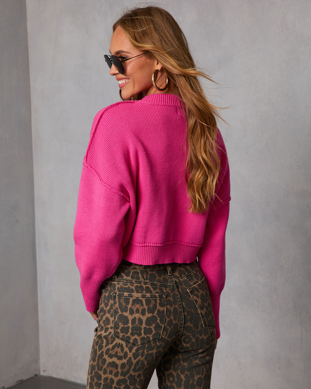 Elouise | Cropped Ribbed Crewneck Sweater