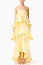 Soléa – Women's Satin Tiered Maxi Dress