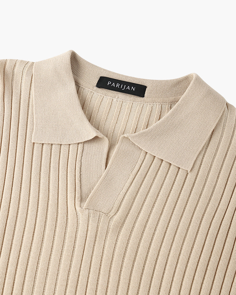 Ravello | Men’s Cotton Blend V-Neck Polo Shirt