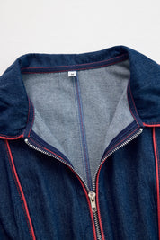 Rosvera | Vintage Red Denim Jumpsuit