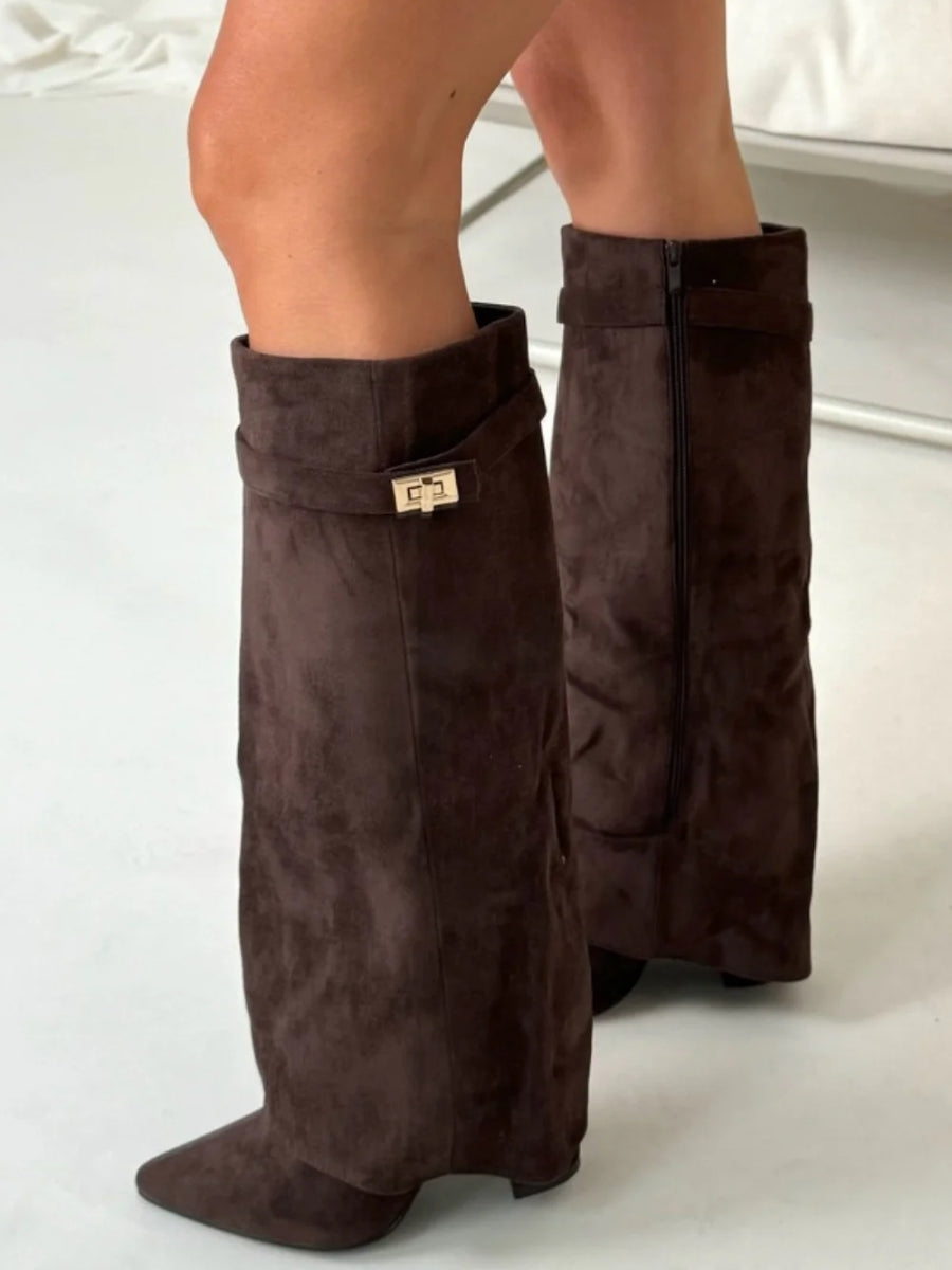 Maison Solstice | VeloursKnee Suede Boots
