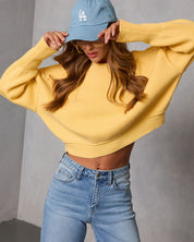 Elouise | Cropped Ribbed Crewneck Sweater