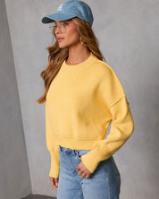 Elouise | Cropped Ribbed Crewneck Sweater