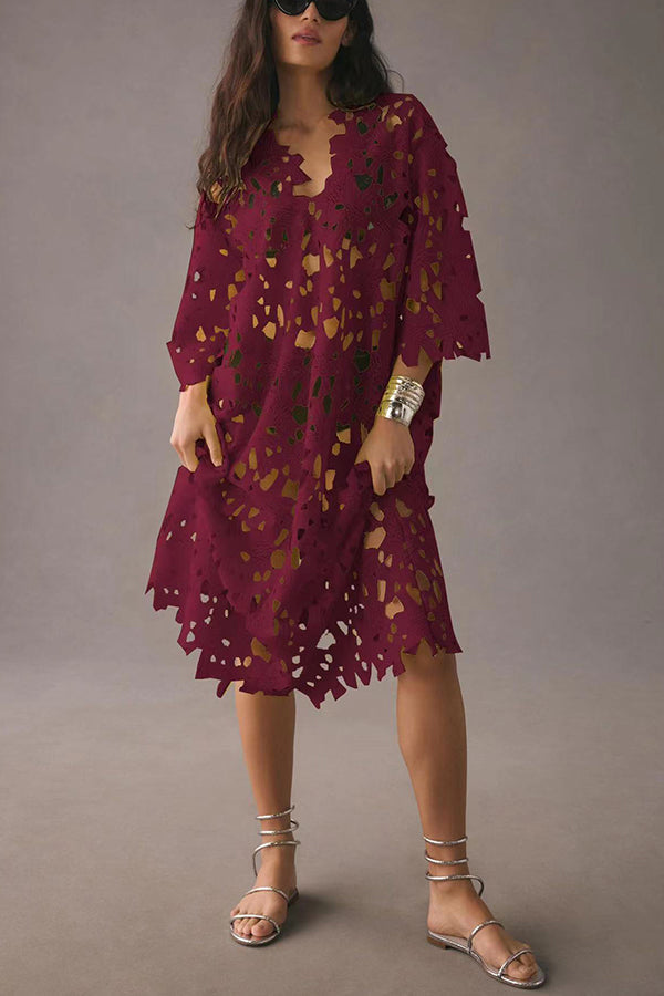 Liora – Eyelet Lace Midi Dress