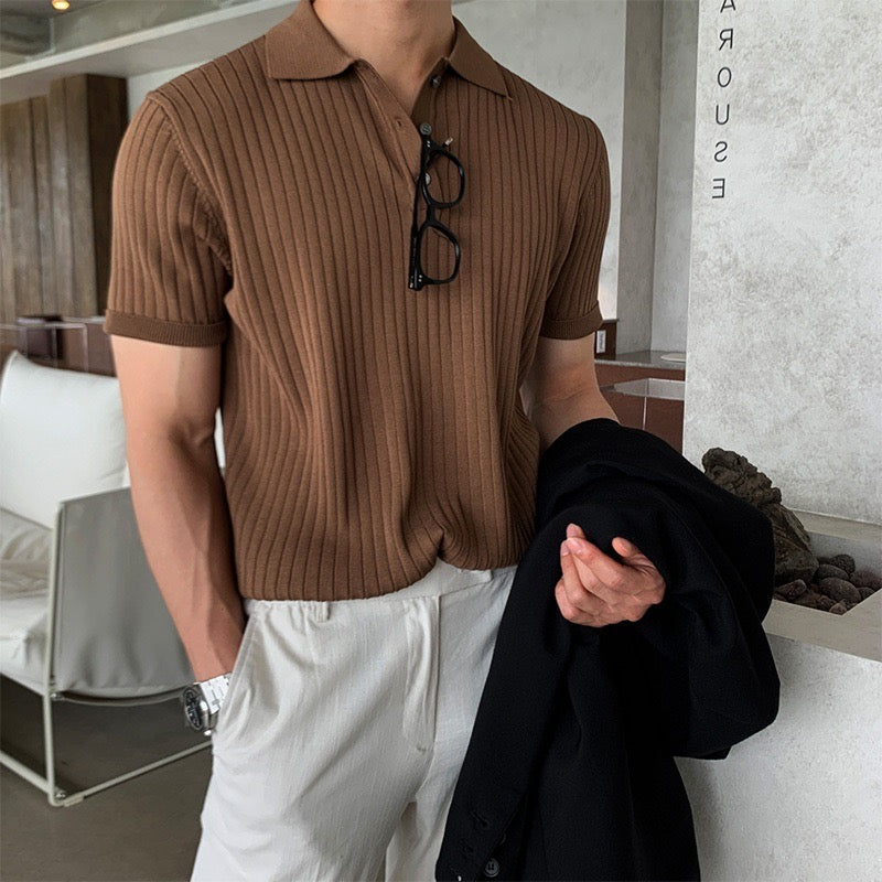 Rivello | Men’s Ribbed Cotton Polo Shirt
