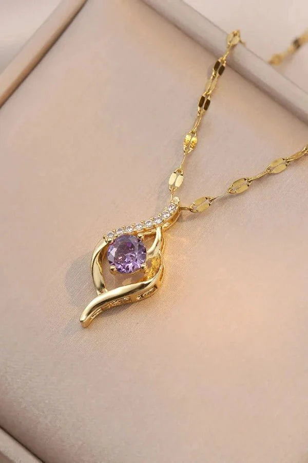Amethystia | Purple Stone Pendant Necklace