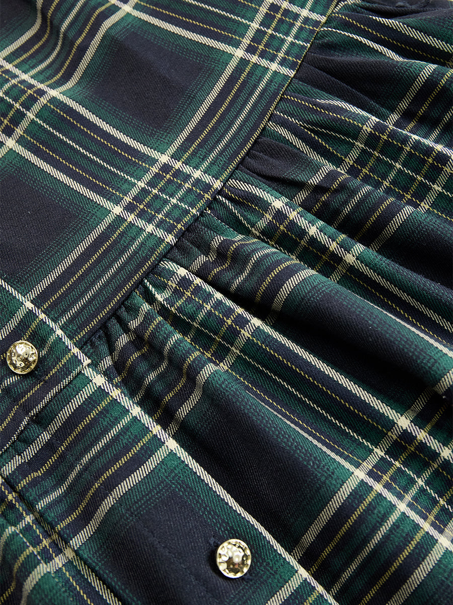 Bravira | Plaid Belted Lapel Maxi Dress
