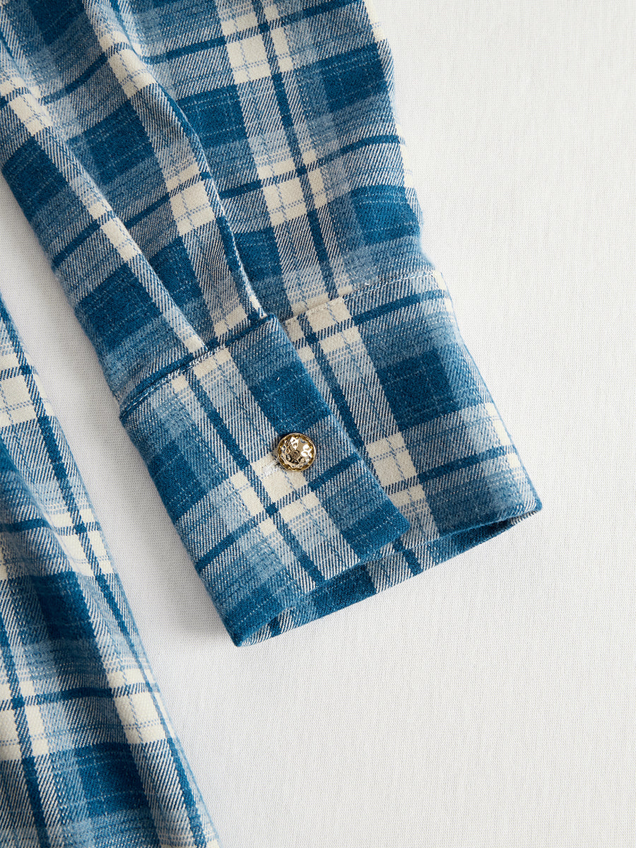 Bravira | Plaid Belted Lapel Maxi Dress