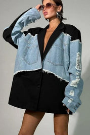 Denvara – Women’s Loose Denim Style Shirt Dress