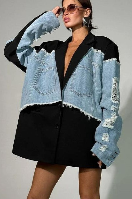 Denvara – Women’s Loose Denim Style Shirt Dress