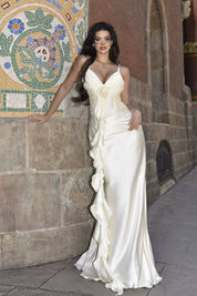 Aurelia – Ruffle V-Neck Circle Maxi Dress