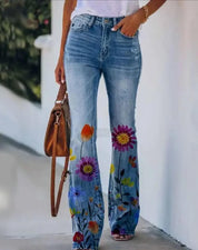 Florisse | Women’s Floral Print Denim Jeans