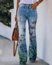 Florisse | Women’s Floral Print Denim Jeans