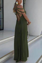 Zenvira – Handwoven Detail Column Maxi Dress