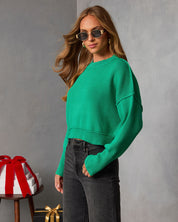 Elouise | Cropped Ribbed Crewneck Sweater