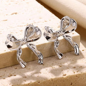 Alice | Gold Stainless Steel Bow Earrings