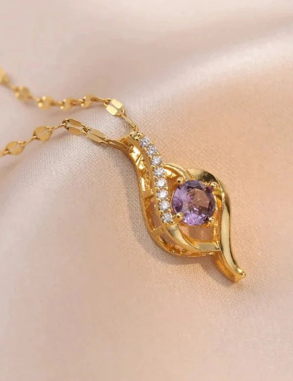 Amethystia | Purple Stone Pendant Necklace