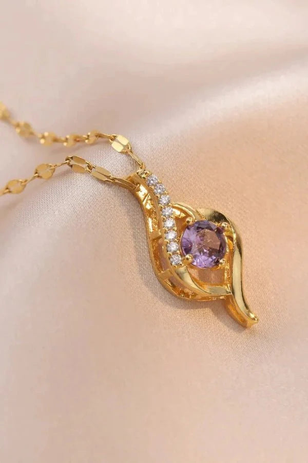 Amethystia | Purple Stone Pendant Necklace