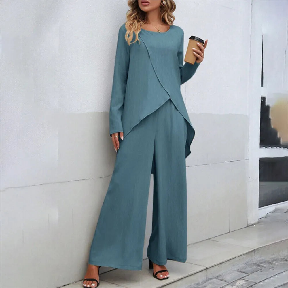 Velmora - Women’s Wide Leg Two-Piece Set