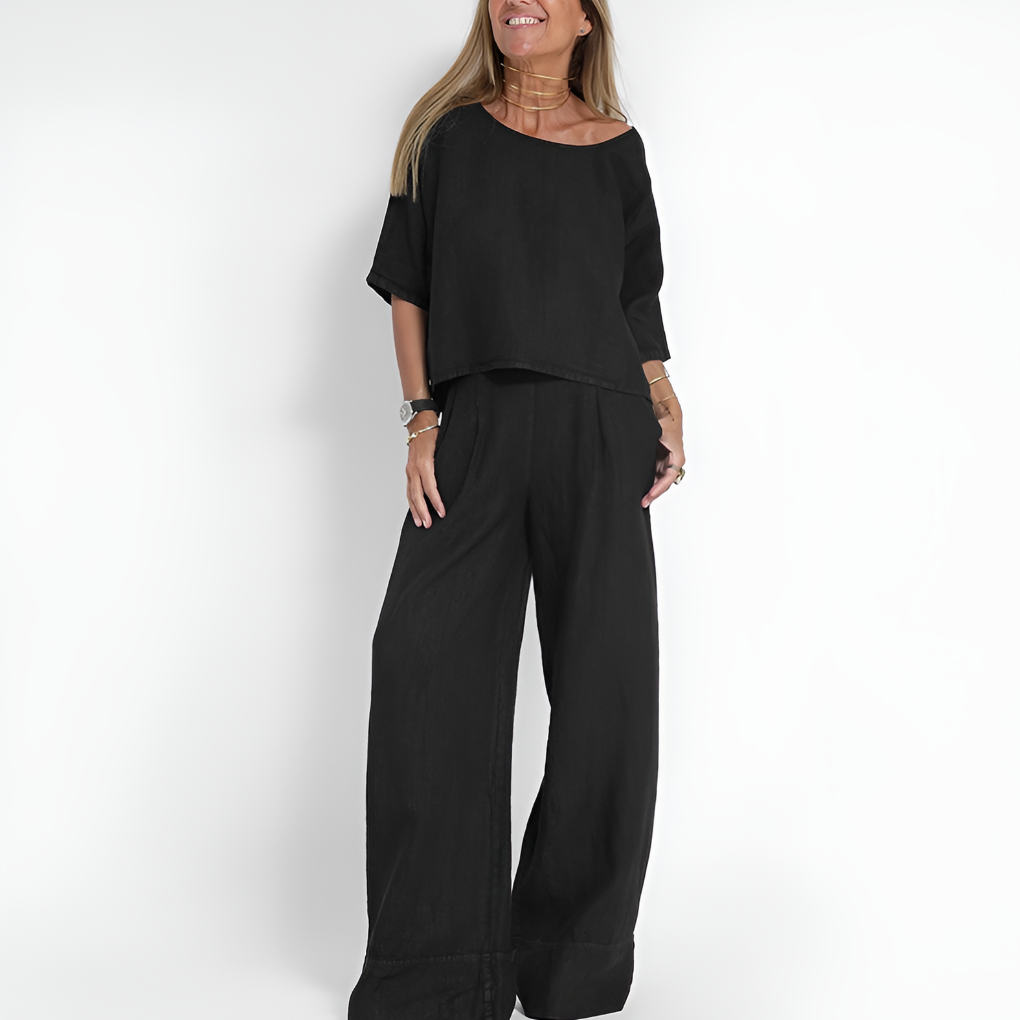 Velmoro - Women’s Wide Leg Two-Piece Set