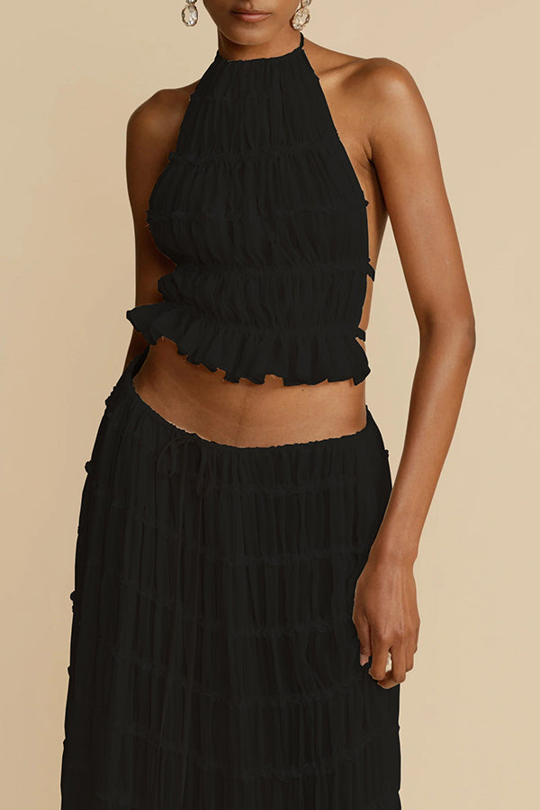Amorelle – Women's Halter Lace Detail Top