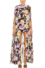Avelisse – Chiffon Cape Maxi Dress