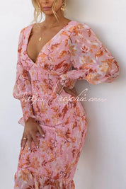 Floréa – Women's Smocked Floral Midi Dress