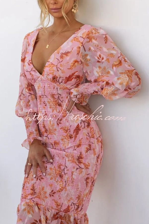 Floréa – Women's Smocked Floral Midi Dress