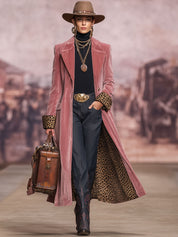 Leovara | Velvet Leopard Panel Coat