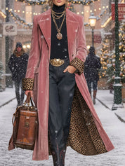 Leovara | Velvet Leopard Panel Coat