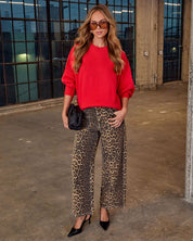 Levara | Vintage Leopard Twill Pants