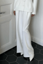 Jerica | Women’s V-Neck Top & Pants Set with Long Coat