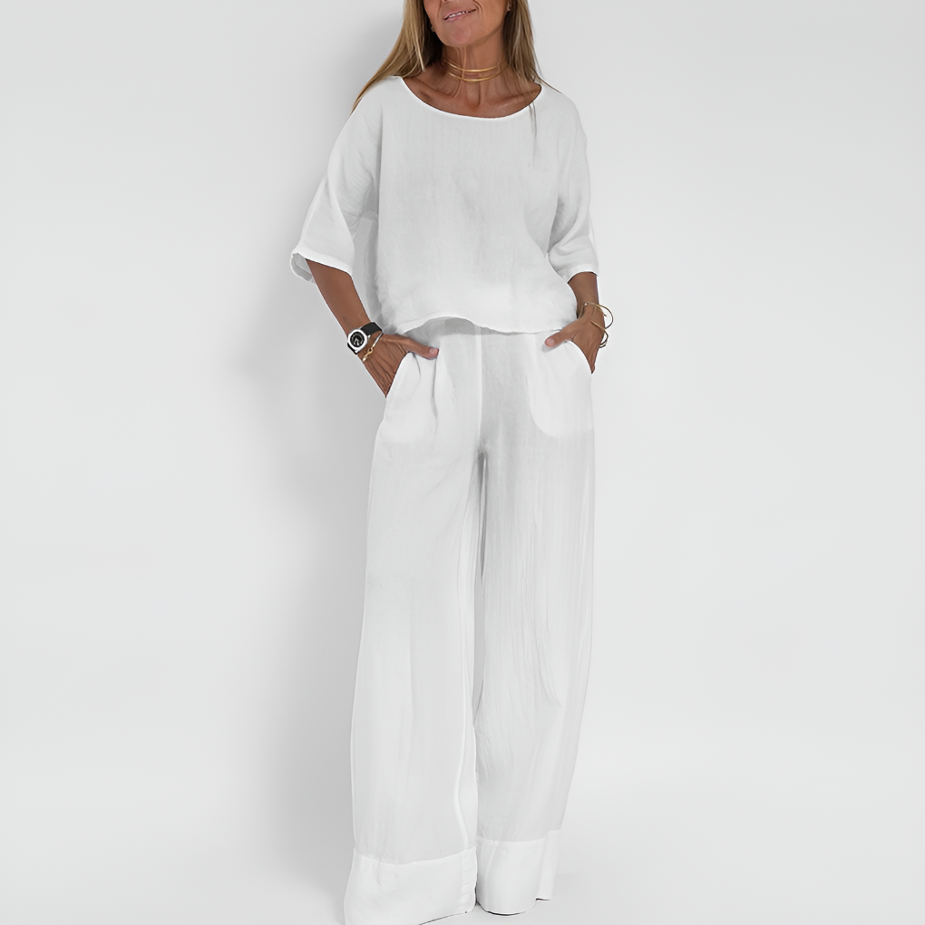 Velmoro - Women’s Wide Leg Two-Piece Set