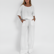 Velmoro - Women’s Wide Leg Two-Piece Set