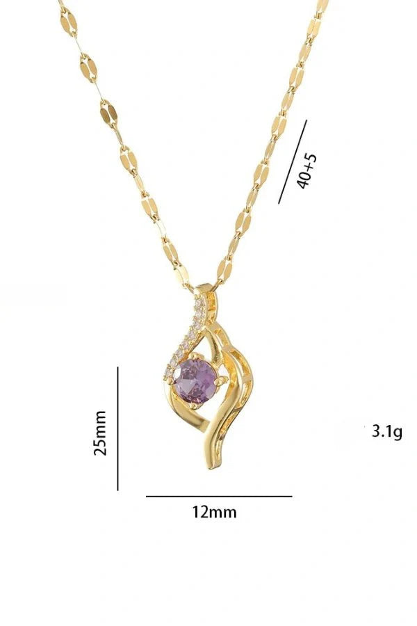 Amethystia | Purple Stone Pendant Necklace