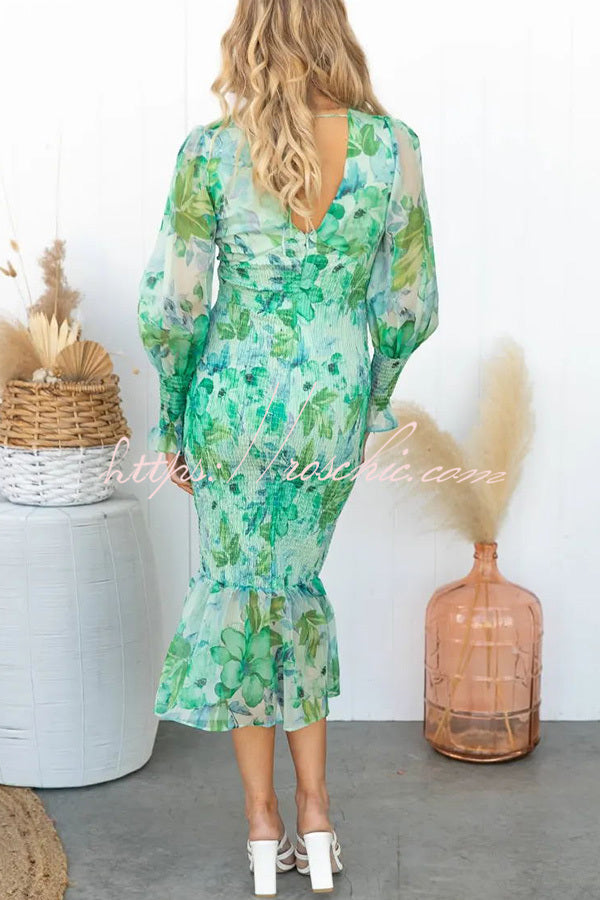 Floréa – Women's Smocked Floral Midi Dress