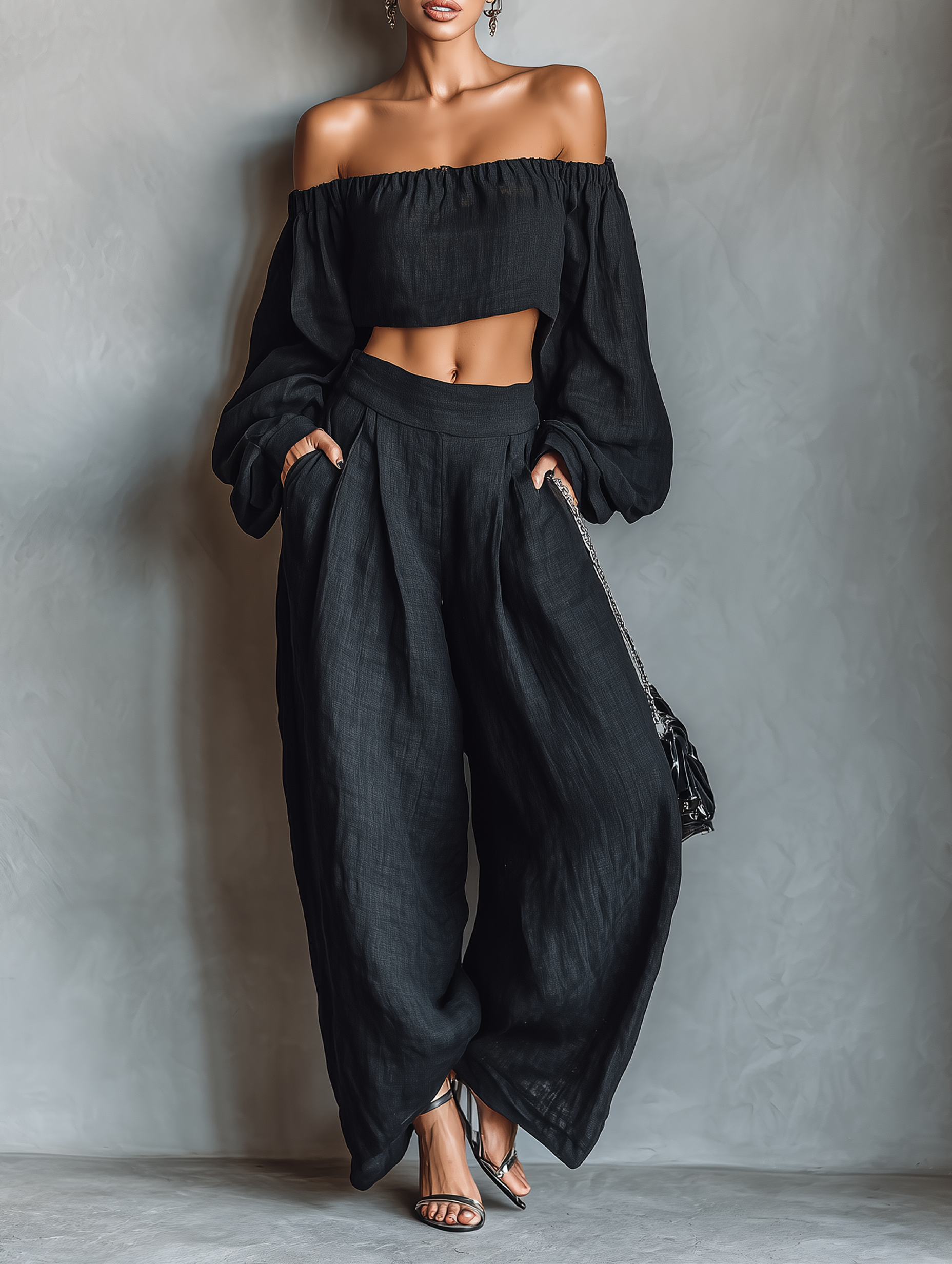 Aveline | Women’s Linen Blend Two-Piece Pants Set