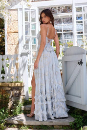 Floravelle – Women’s Floral Chiffon Ruffle Maxi Dress
