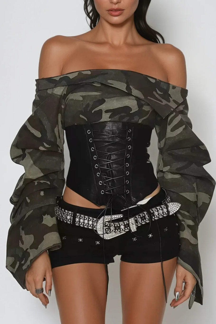 Virella – Strapless Patchwork Corset Top