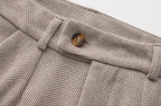 Cortina | Men’s Herringbone Wool Tapered Trousers