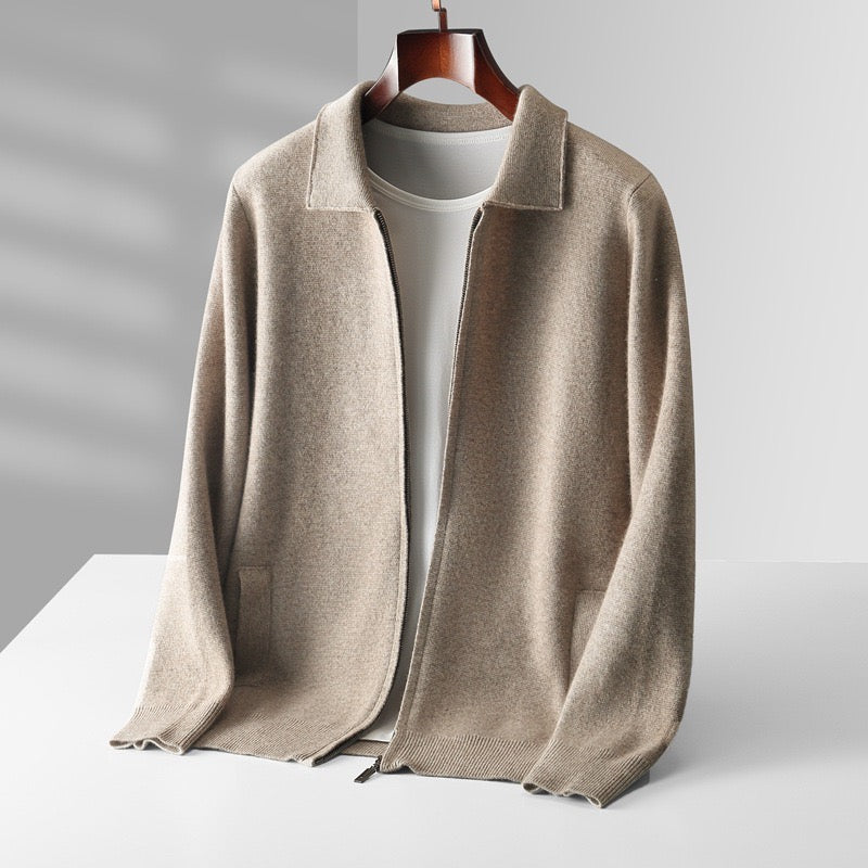 Sandridge | Men’s Extra-Fine Merino Wool Zip Polo Cardigan