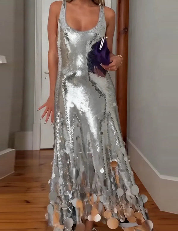 Nyxara – Sequin Tassel Prom Maxi Dress