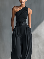 Noirexa - Women’s Knit Top & Wide Leg Pants Set