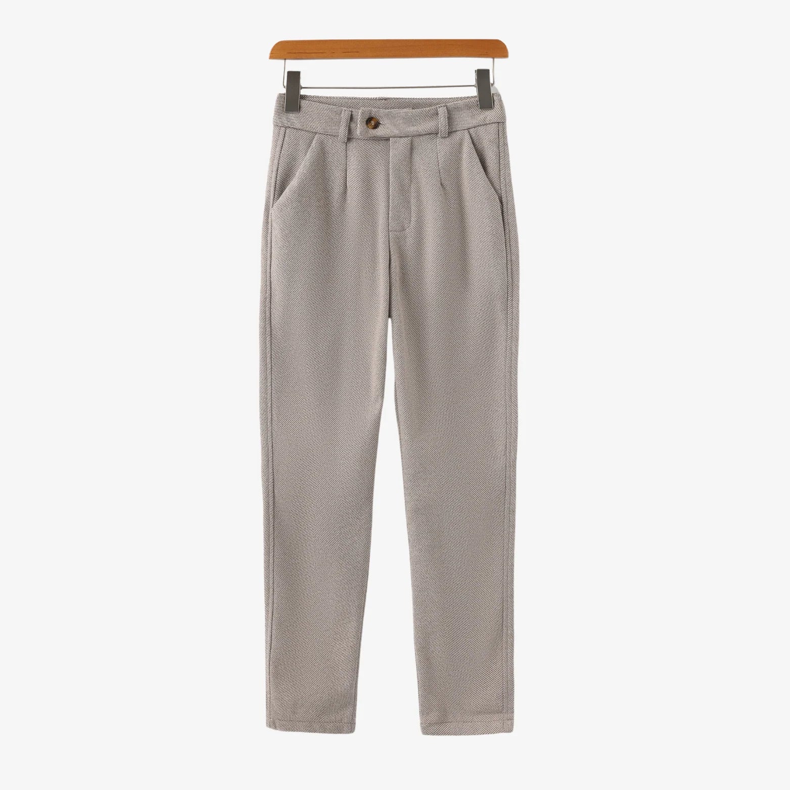 Cortina | Men’s Herringbone Wool Tapered Trousers